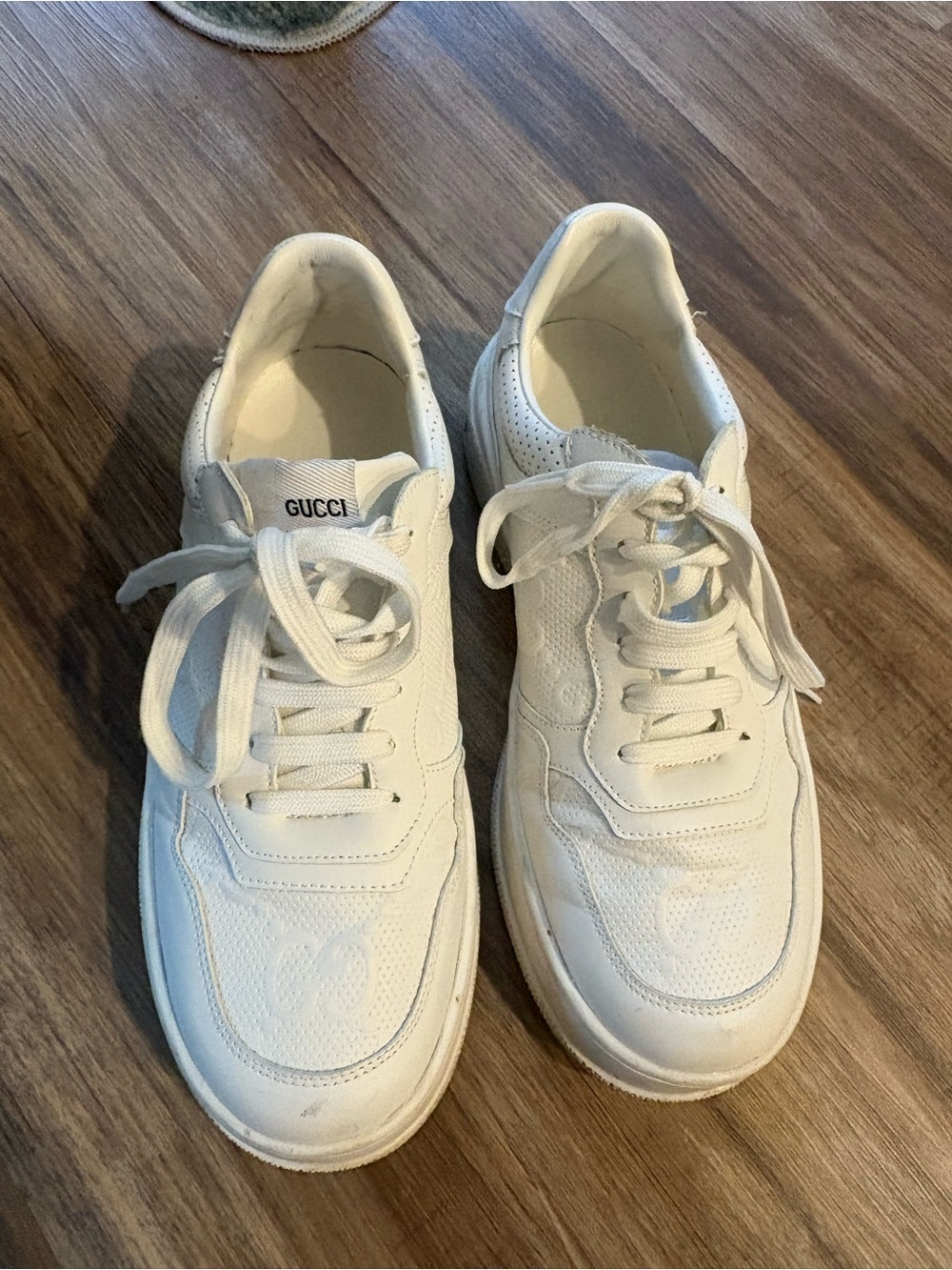 Gucci White Platform Sneakers - Picture 3 of 4